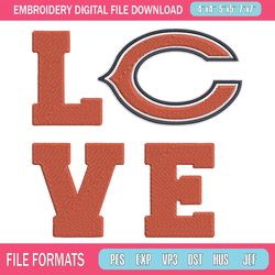 chicago bears love embroidery design, chicago bears embroidery, nfl embroidery, sport embroidery, embroidery design