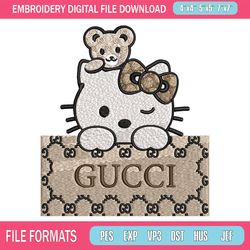 Hello kitty gucci Embroidery Design, Gucci Embroidery, Embroidery File, Logo shirt, Sport Embroidery, Digital download 1