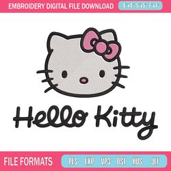 Hello Kitty logo Embroidery Design, Hello kitty Embroidery, Embroidery File, Anime Embroidery-Michele shop