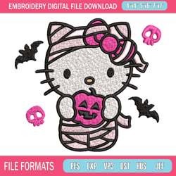 Hello Kitty Mummy Embroidery design, Hello Kitty Embroidery, Embroidery File, cartoon design, Digital download