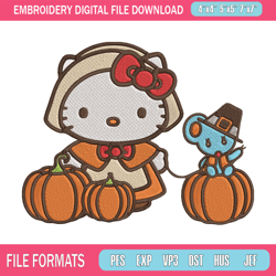 Hello kitty pumpkin Embroidery Design, Hello kitty Embroidery, Embroidery File, Anime Embroidery, Digital download