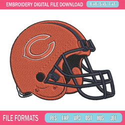 helmet chicago bears embroidery design, chicago bears embroidery, nfl embroidery, sport embroidery, embroidery design