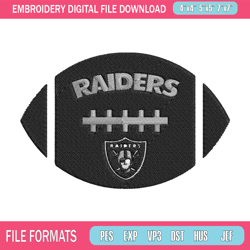 Las Vegas Raiders Rugby Ball embroidery design, Raiders embroidery, NFL embroidery, sport embroidery, embroidery design