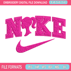 nike barbie embroidery design, logo embroidery, embroidery file, logo design, logo shirt, digital download