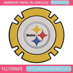 Poker Chip Ball Pittsburgh Steelers embroidery design, Pittsburgh Steelers embroidery, NFL embroidery, sport embroidery