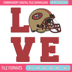 San Francisco 49ers Love embroidery design, 49ers embroidery, NFL embroidery, sport embroidery, embroidery design