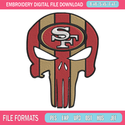 Skull San Francisco 49ers embroidery design, 49ers embroidery, NFL embroidery, sport embroidery, embroidery design