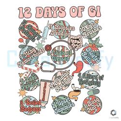 12 Days Of Gi Nurse Christmas SVG Retro Xmas File