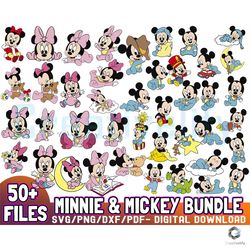 50 Files Disney Minnie And Mickey Baby Svg Bundle