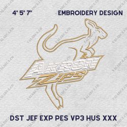 NCAA Akron Zips, NCAA Team Embroidery Design, NCAA College Embroidery Design, Logo Team Embroidery Design