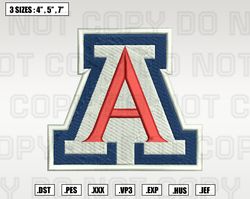 Arizona Wildcats Embroidery Designs, NCAA Logo Embroidery Files, Machine Embroidery Pattern, Digital11