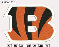 Cincinnati Bengals Embroidery Designs, NCAA Logo Embroidery Files, Machine Embroidery Pattern, Digit73