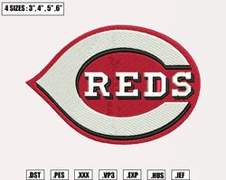 Cincinnati Reds Embroidery Designs, MLB Logo Embroidery Files, Machine Embroidery Design File, Digit75