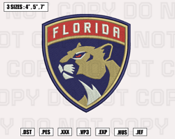 Florida Panthers Embroidery Designs, Machine Embroidery Files, NFL Embroidery Files136