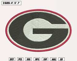 Georgia Bulldogs Football Team Embroidery File, NCAA Teams Embroidery Designs, Machine Embroidery De145
