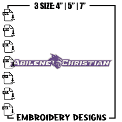 Abilene Christian logo embroidery design, NCAA embroidery, Sport embroidery, logo sport embroidery, 8