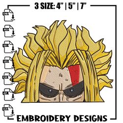 All Might Peeker Embroidery Design, Mha Embroidery, Embroidery File, Anime Embroidery, Anime shirt, 59