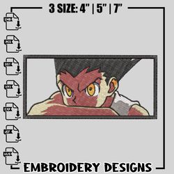 Angry Gon embroidery design, hunter x hunter embroidery, anime design, logo design, anime shirt, Dig64