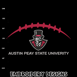 Austin Peay State logo embroidery design, NCAA embroidery, Sport embroidery,logo sport embroidery, E203
