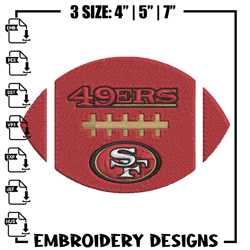 Ball San Francisco 49ers embroidery design, 49ers embroidery, NFL embroidery, sport embroidery, embr254