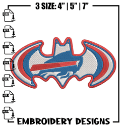 Batman Symbol Buffalo bills embroidery design, Bills embroidery, NFL embroidery, sport embroidery, e300