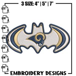 Batman Symbol Los Angeles Rams embroidery design, Rams embroidery, NFL embroidery, sport embroidery,311