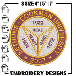 Bethune Cookman logo embroidery design, NCAA embroidery, Sport embroidery,Logo sport embroidery,Embr356