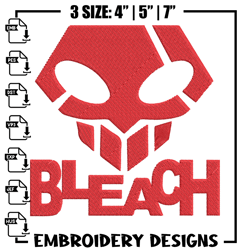 Bleach logo Embroidery Design, Bleach Embroidery, Embroidery File, Anime Embroidery, Anime shirt, Di375