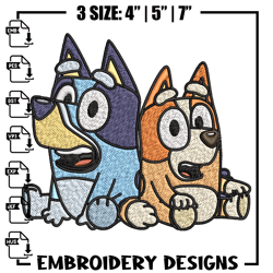 Bluey and Bingo Embroidery, Bluey Embroidery, Embroidery File, cartoon design, cartoon shirt, Digita386