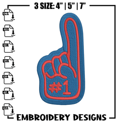 Buffalo bills Foam Finger embroidery design, Bills embroidery, NFL embroidery, sport embroidery, emb493