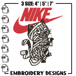 Cat Mummy Nike Embroidery design, Cat Mummy Nike Embroidery, Nike design, Embroidery file, Instant d611
