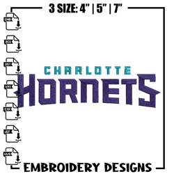 Charlotte Hornets logo embroidery design,NBA embroidery, Sport embroidery, Embroidery design,Logo sp645
