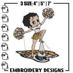 Cheer Betty Boop Jacksonville Jaguars embroidery design, Jaguars embroidery, NFL embroidery, logo sp658