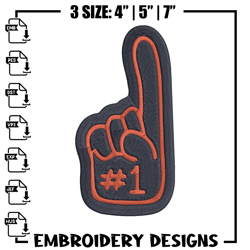 Chicago Bears Foam Finger embroidery design, Bears embroidery, NFL embroidery, sport embroidery, emb682