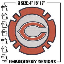 Chicago Bears Poker Chip Ball embroidery design, Bears embroidery, NFL embroidery, sport embroidery,691