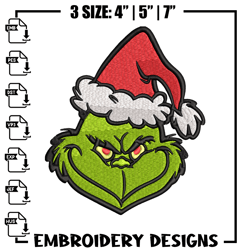 Christmas Grinch Face Embroidery design, Grinch christmas Embroidery, Embroidery File-Seibel shop