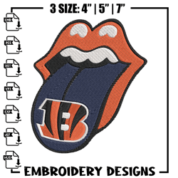 Cincinnati Bengals Tongue embroidery design, Cincinnati Bengals embroidery, NFL embroidery, logo spo750