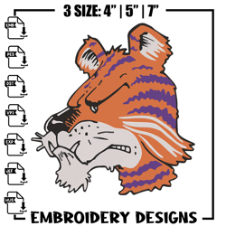 Clemson Tigers mascot embroidery design, NCAA embroidery, Sport embroidery, Embroidery design ,Logo 760