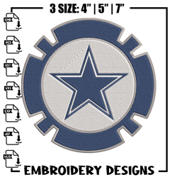 Dallas Cowboys Poker Chip Ball embroidery design, Dallas Cowboys embroidery, NFL embroidery, logo sp920
