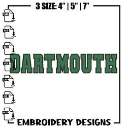 Dartmouth Big Green logo embroidery design, Sport embroidery, logo sport embroidery, Embroidery desi955