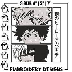 Deku friends Embroidery Design, Mha Embroidery, Embroidery File, Anime Embroidery, Anime shirt,Digit981