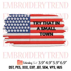 American Flag Try That In A Small Town Embroidery Design File Instant Download17