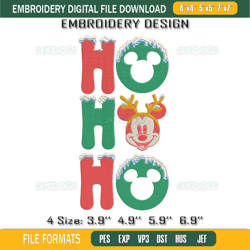 Christmas Ho Ho Ho Mickey Embroidery112