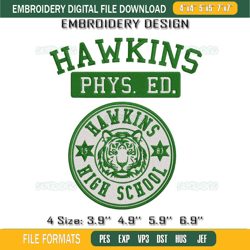 Hawkins High School Tigers Embroidery Design File