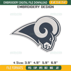 Los Angeles Rams Logo Embroidery Design File, Los Angeles Rams Embroidery Design File
