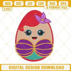 Ariel Easter Egg Embroidery Design, Disney Princess Easter Embroidery File.jpg