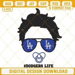 Baby Dodgers Life Embroidery Designs, Los Angeles Dodgers Fan Machine Embroidery Files.jpg
