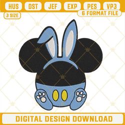 Baby Mickey Mouse Bunny Embroidery Designs, Happy Easter Embroidery Files.jpg
