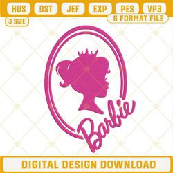 Barbie With Crown Embroidery Designs, Barbie Princess Machine Embroidery Pattern Files.jpg