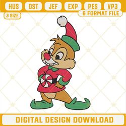 Chip And Dale Elf Christmas Embroidery Design Files.jpg